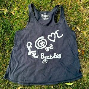 The Beatles size medium, gray and white tank top